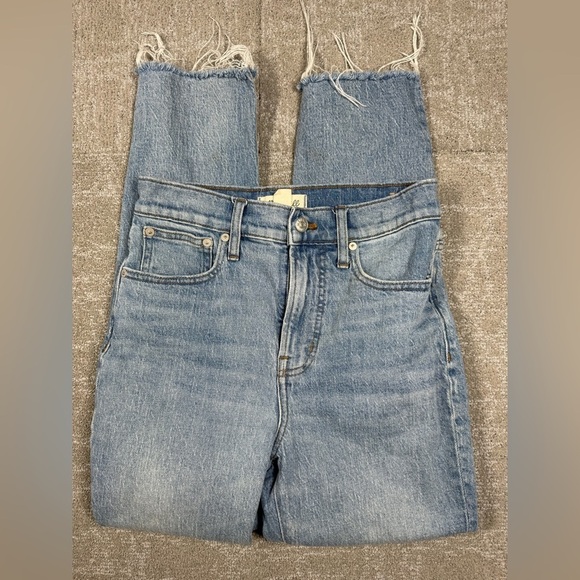 Madewell The Perfect Vintage Raw Hem Crop jeans Light Wash Size 26 - Picture 1 of 10